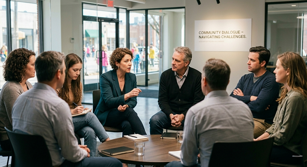 People sitting in an office having a crucial conversation
