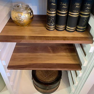 Walnut shelf inserts