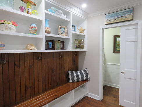 Mudroom, Bench Seat, Home Entry, Re-claimed Materials, Shelving