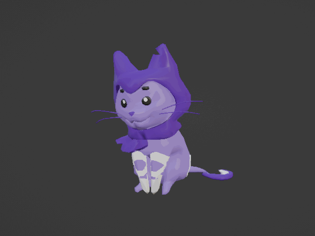 Dark Cat Sitting Animation