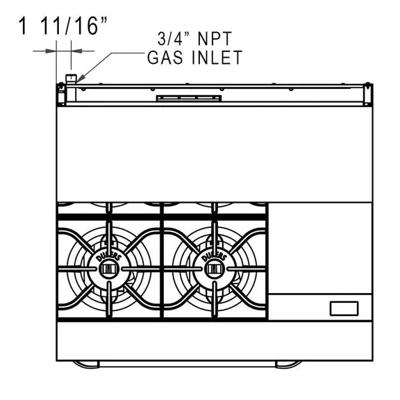 Thumbnail: DCR36-4B12GM 36" Gas Range with Four (4) Open Burners & 12" Griddle