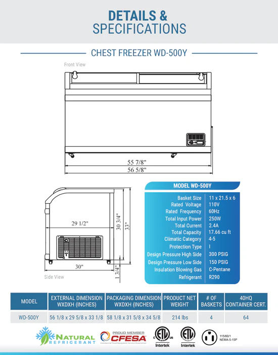 Thumbnail: WD-500Y Commercial Chest Freezer