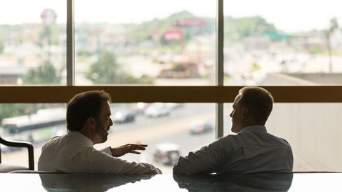 Attorney and client talking