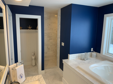 master bath remodel - tile - edwardsburg - michiana - Carrara marble - DJ's Tile and Flooring