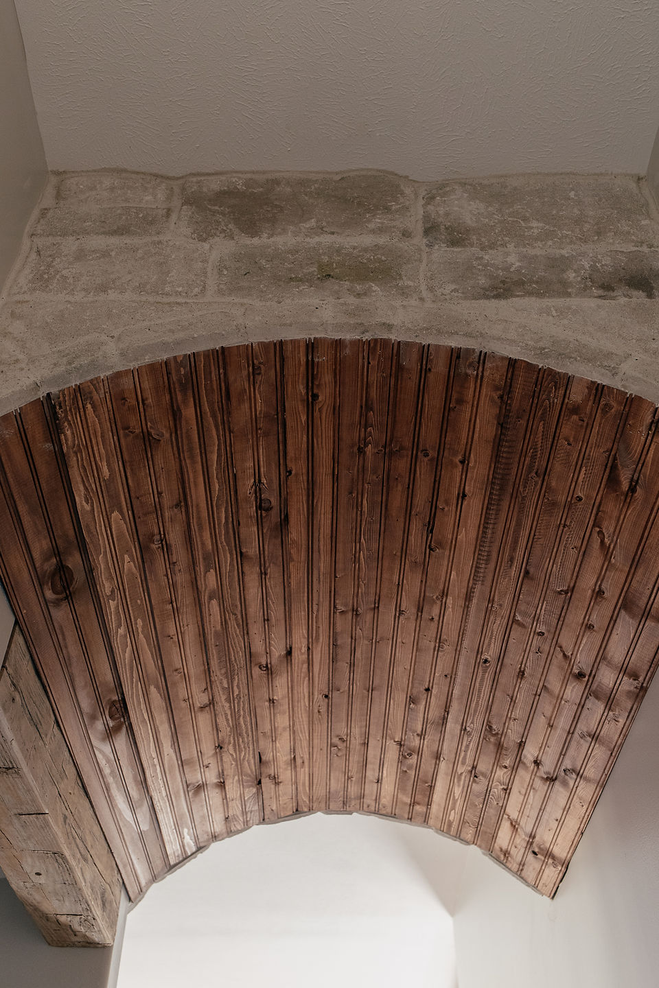 archway with Indiana barn wood paneling