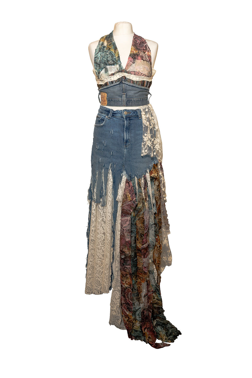 Thumbnail: Boho style Upcycled Denim skirt