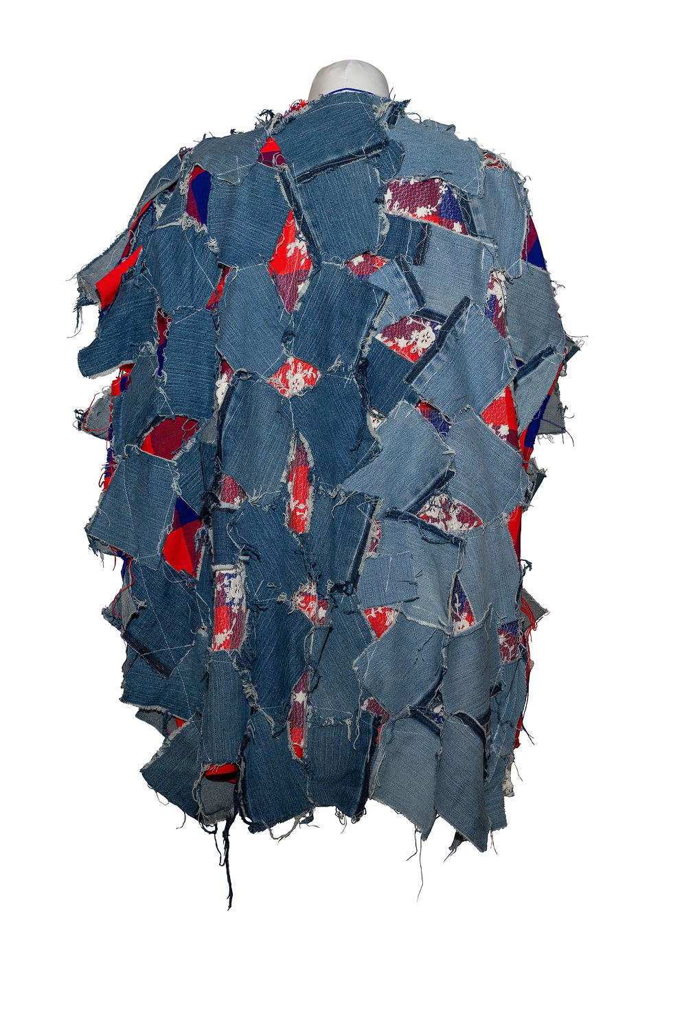 Thumbnail: Upcycled Denim Maasai Print Gilet