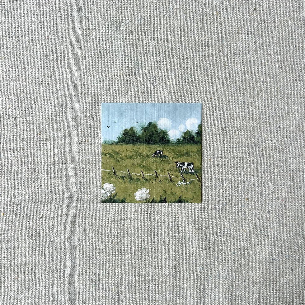 Thumbnail: “Cowbells & Clover Fields” Mini Print 