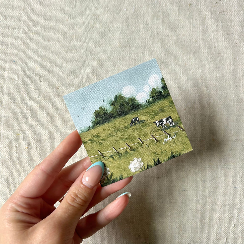 Thumbnail: “Cowbells & Clover Fields” Mini Print 