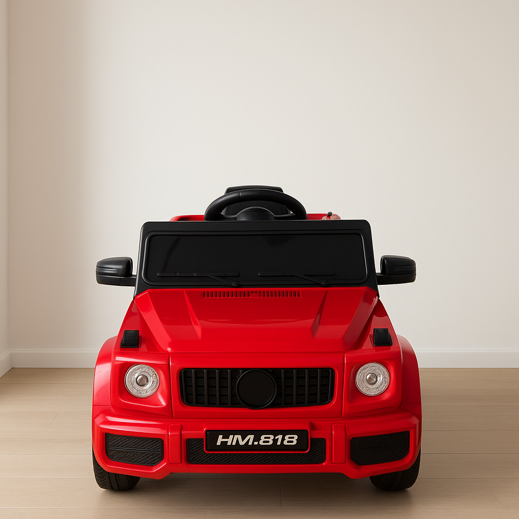 საბავშვო ელექტრო ჯიპი დისტანციური მართვის პულტით წითელი