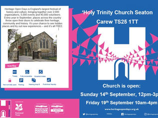 Holy Trinity Heritage Display- September 14th & 19th