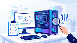 ゲーミングPCのトラブルシューティングを表すイラスト|NuNuPC
