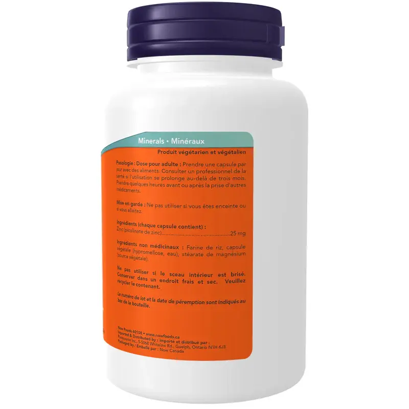 Thumbnail: Now Zinc Picolinate 25 mg 100 Veg Capsules
