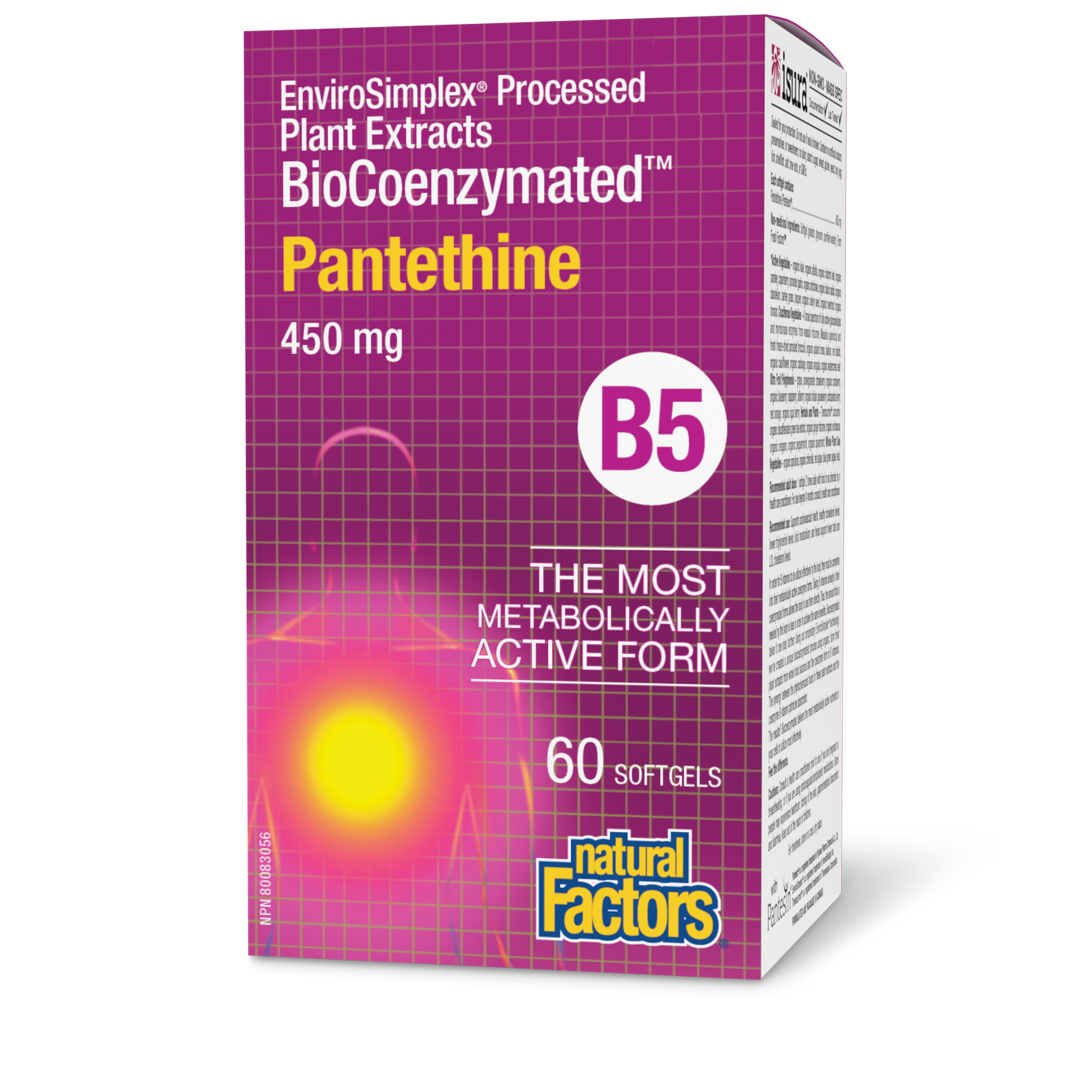 Natural Factors BioCoenzymated Pantethine B5 450 mg
