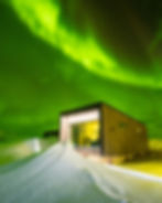 A cabin under the Northern Lights
