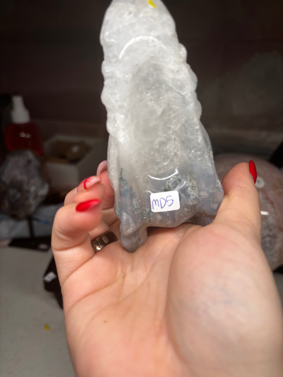 Thumbnail: Moss Agate Dragonhead