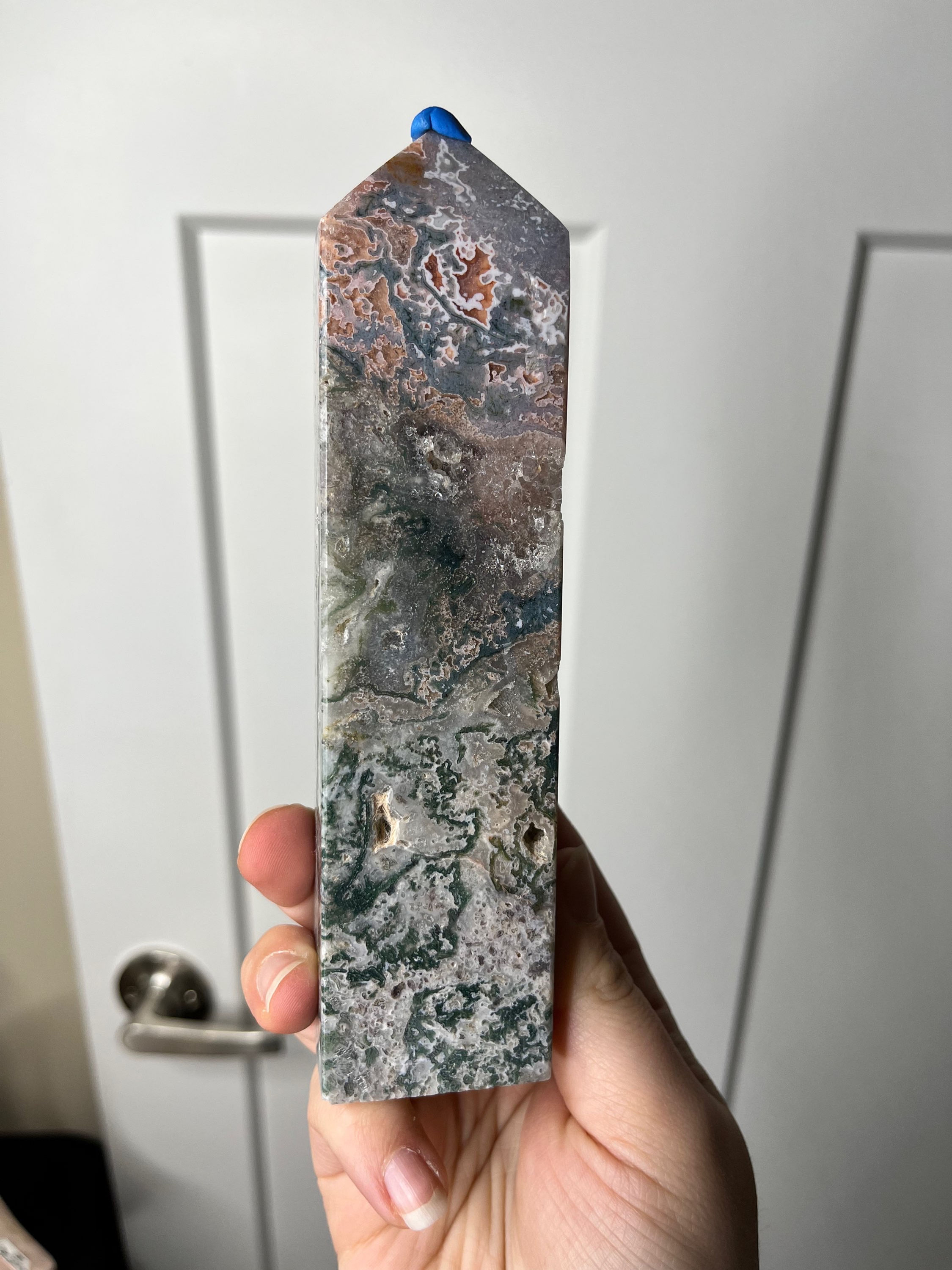 Pink Moss Agate Tower 
