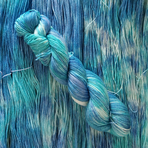 Blue Beryl, Superwash Blue Faced Leicester / Nylon Sock | Chaza Makes