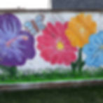 butterfly flower fence mural painting