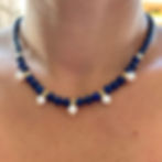 ESPECTACULAR COLLAR PARA DAMA QUE COMBINA PERLAS Y PIEDRA LAPISLAZULI