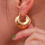 Miniatura: Arete de moda para dama color dorado chunky style