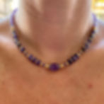 HERMOSO COLLAR DE AMATISTA COLLAR DE MODA DE PIEDRA NATURAL