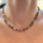 COLLAR DE MODA DE PIEDRA NATURAL TURMALINA Y CUARZO CHERRY