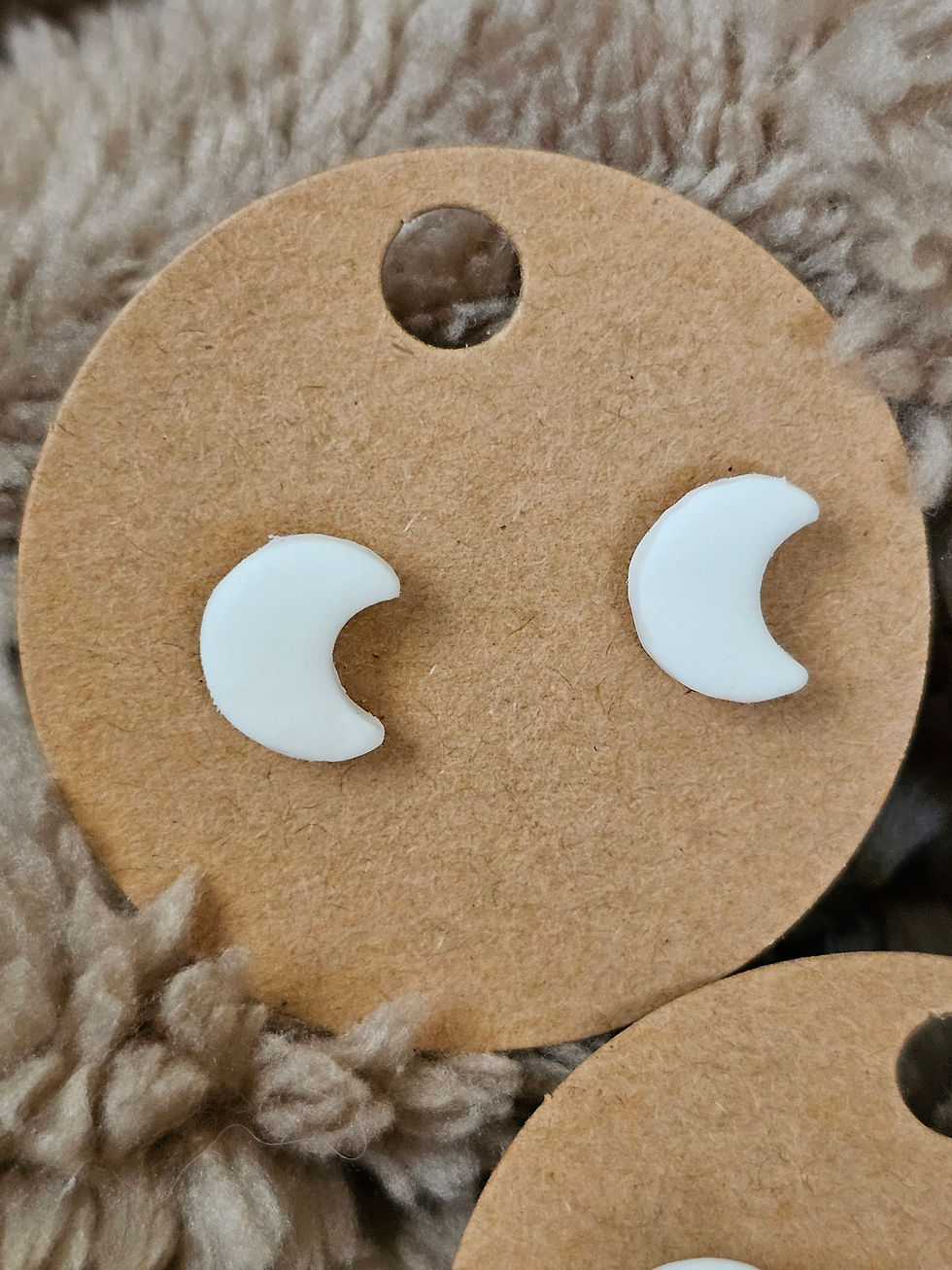 Thumbnail: 🌙 “Moon Whisper” — White Crescent Moon Stud Earrings