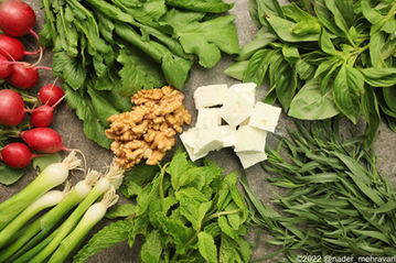Persian fresh herb and cheese plate