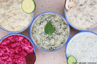 Five types of Persian borani - A class of yogurt-based side dishes