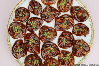 Persian silvered almond and saffron brittle