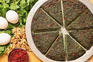 Persian herb kookoo -- a frittata-like egg dish
