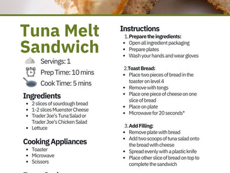 Easy Delicious Tuna Melt Sandwich Recipe from the CARROTS Adaptive Cooking Class