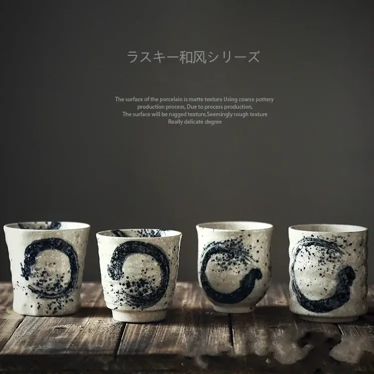 Thumbnail: Japan and Asian inspired Tea cup Stoneware Hand-Painted ceramic Tea Cup