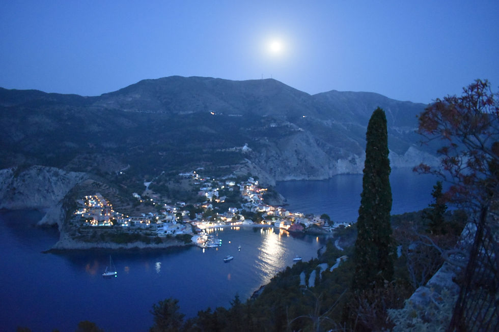 Clifftop view of Asos Bay Kefalonia