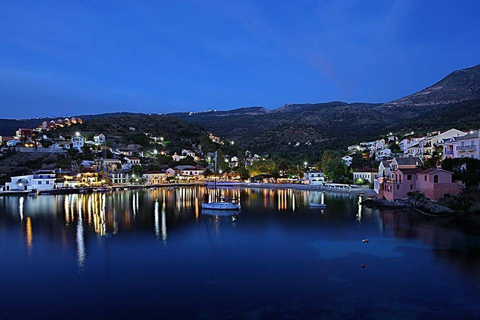 Evening view of Asos harbor Kefalonia