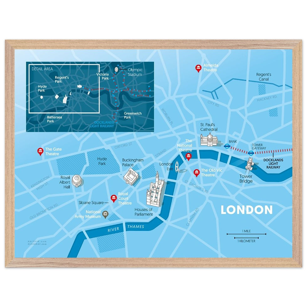 Thumbnail: London Map, framed