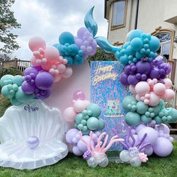 Mermaid theme party backdrop and balloon decoration