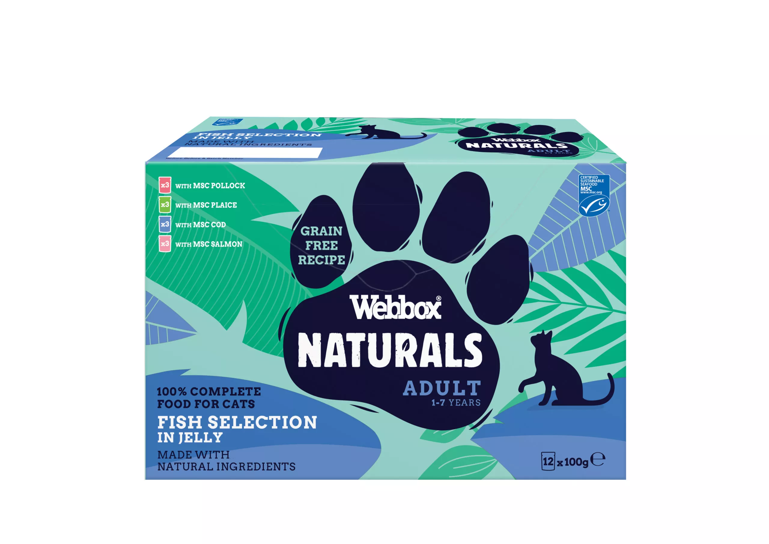 Webbox Naturals  cat food ,  Fish in Jelly Selection 12X100G