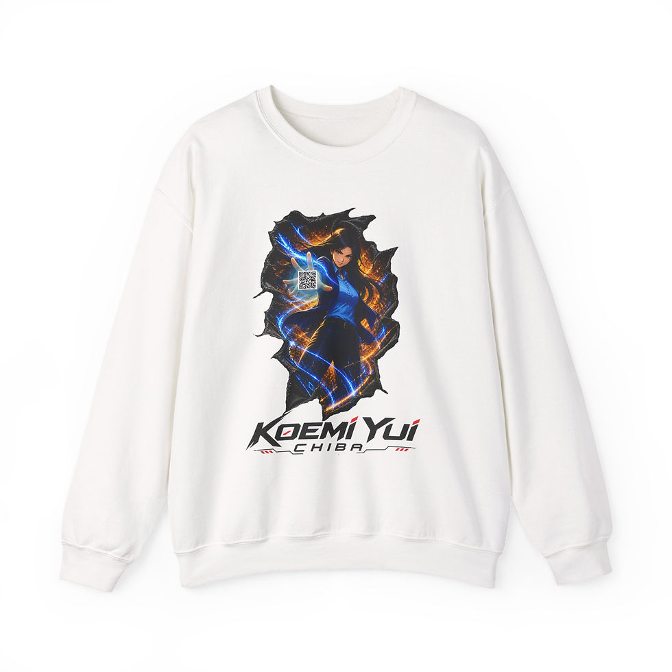 Thumbnail: Elemental Sorceress Crewneck Sweatshirt — Blue Flame Magic Graphic