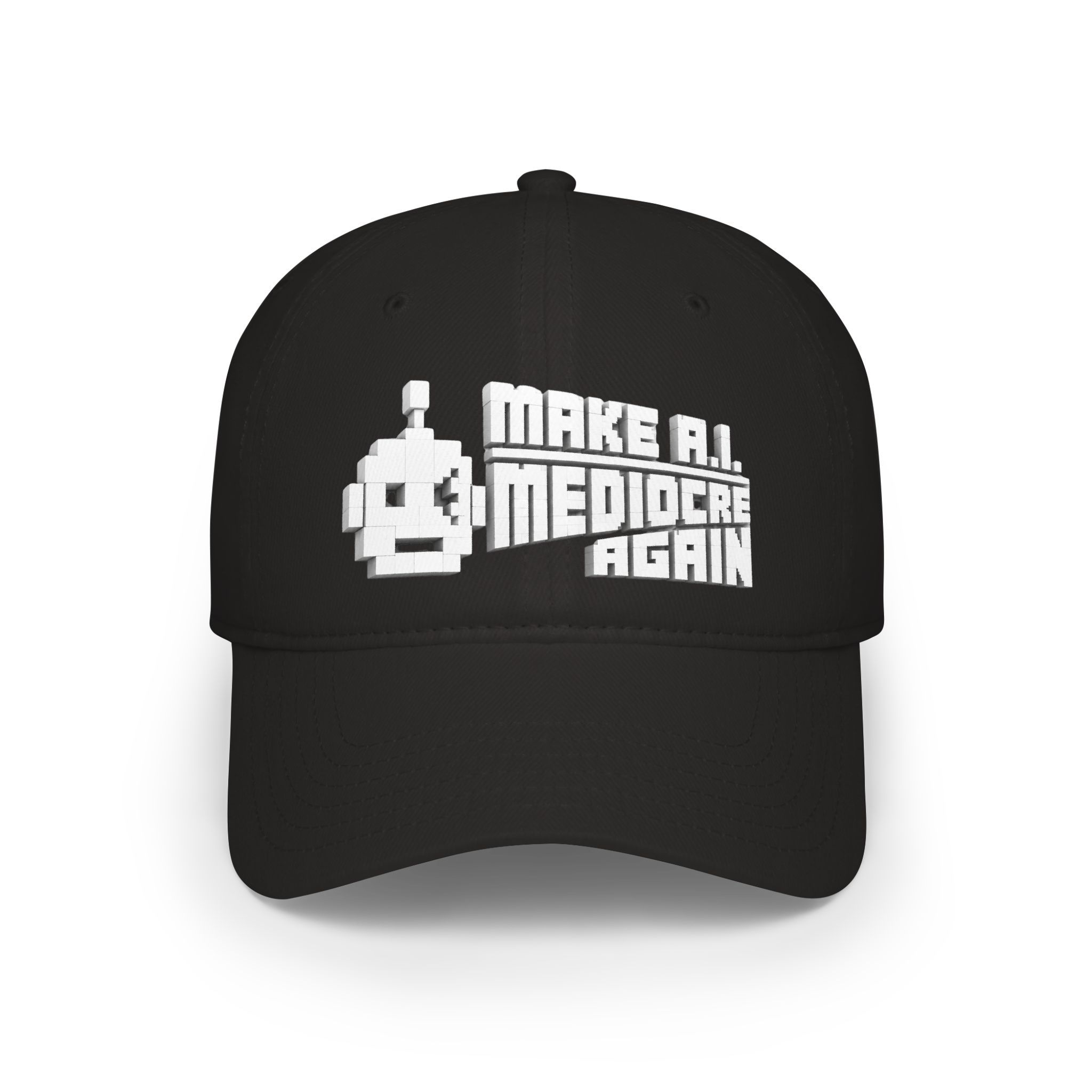 Low Profile Cap — "Make A.I. Mediocre Again" Embroidered Tech Humor Hat
