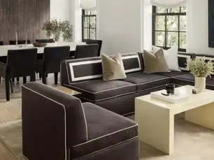 Chicago Greystone interior design by Adam Pitts featuring deep tones, structured lines, and refined contemporary styling.