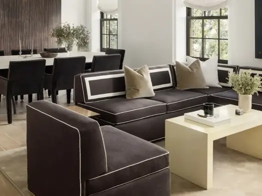 Chicago Greystone interior design by Adam Pitts featuring deep tones, structured lines, and refined contemporary styling.