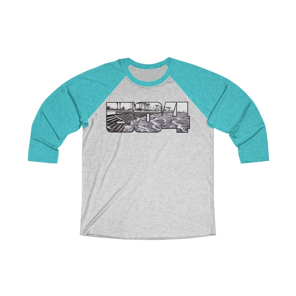 Thumbnail: 504 - Lakefront - Unisex Tri-Blend 3/4 Raglan Tee