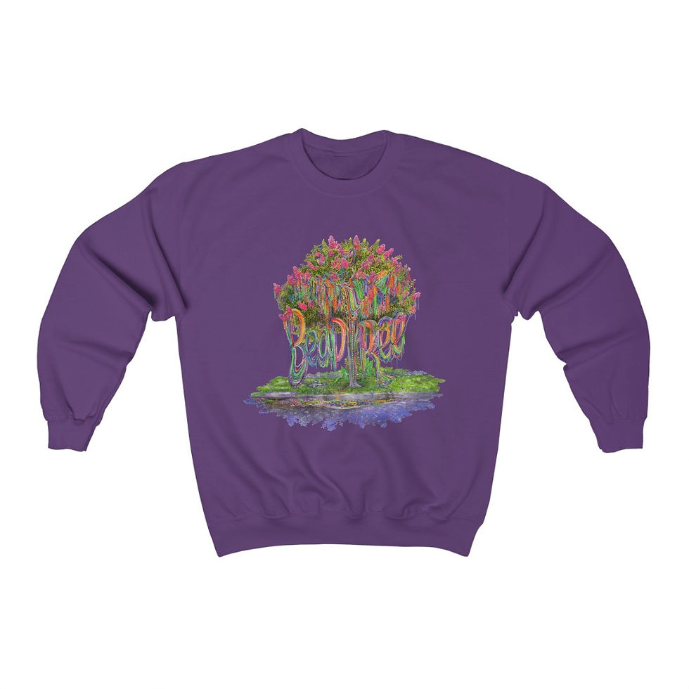Thumbnail: Bead Tree (Color) Purple, Green, & Gold - Unisex Sweatshirt
