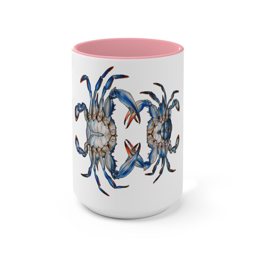 Blue Crabs Coffee Mug, 15oz | Bead Tree Arts