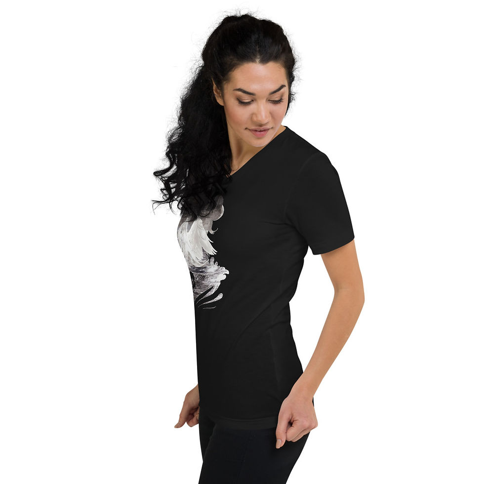 Thumbnail: City Park Swan - Unisex Short Sleeve V-Neck T-Shirt