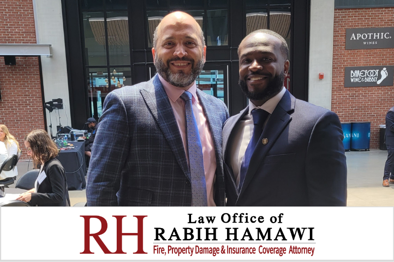 Attorney Rabih Hamawi with Antwan Hawkislns from YLS council