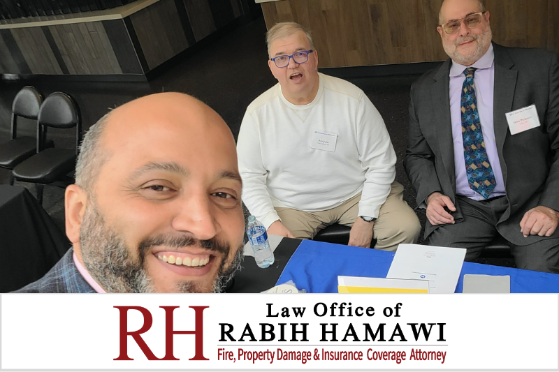 Attorney Rabih Hamawi with Bob june and glen pickover. Council memebrs of insurance section