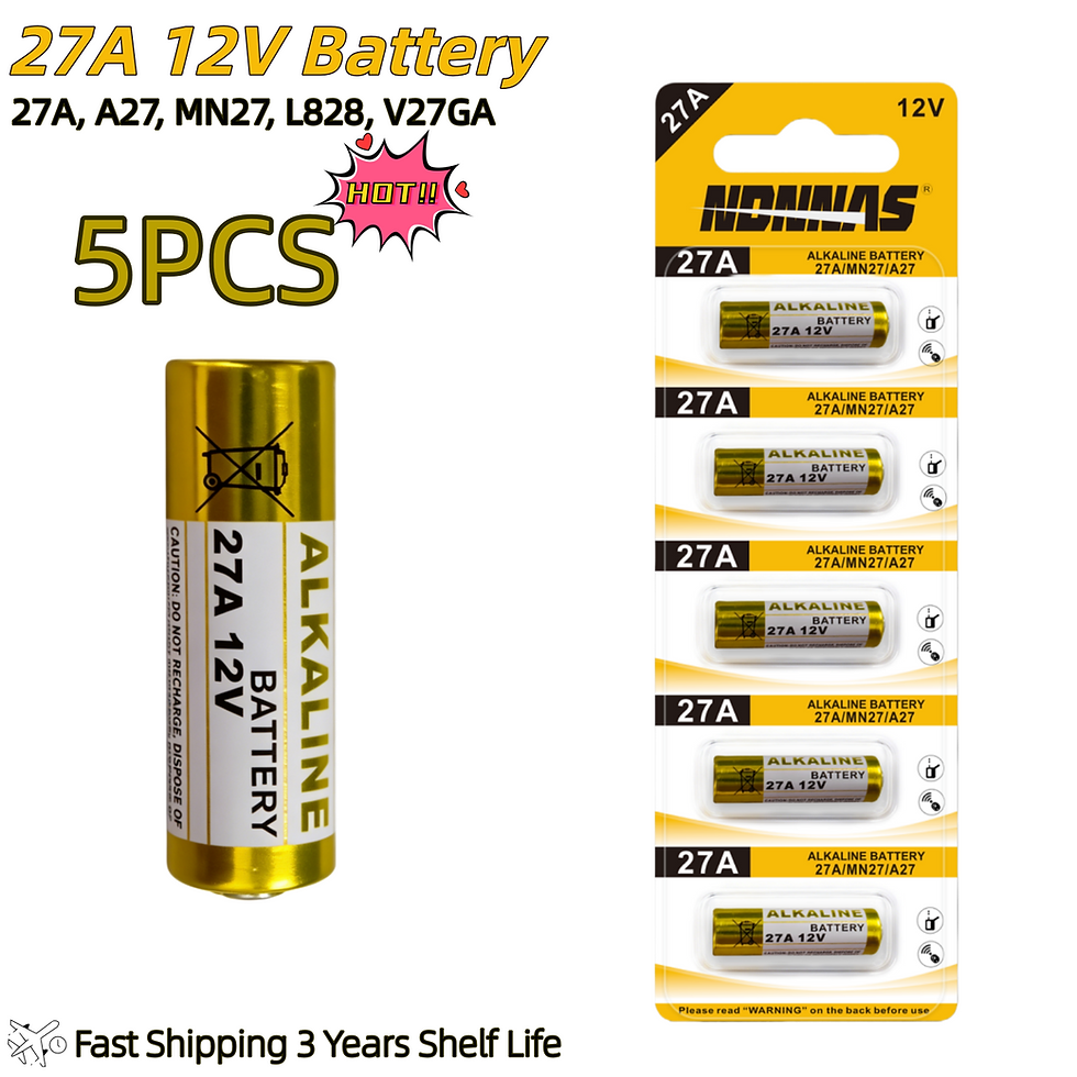 Thumbnail: 27A 12V Alkaline Battery A27 27AE MN27 L828 V27GA Dry Batteries for Doorbell Car